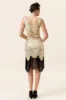 Champagne Sequins Fringes 1920s Flapper Dress with 20s Accessories Set sold by Zapaka