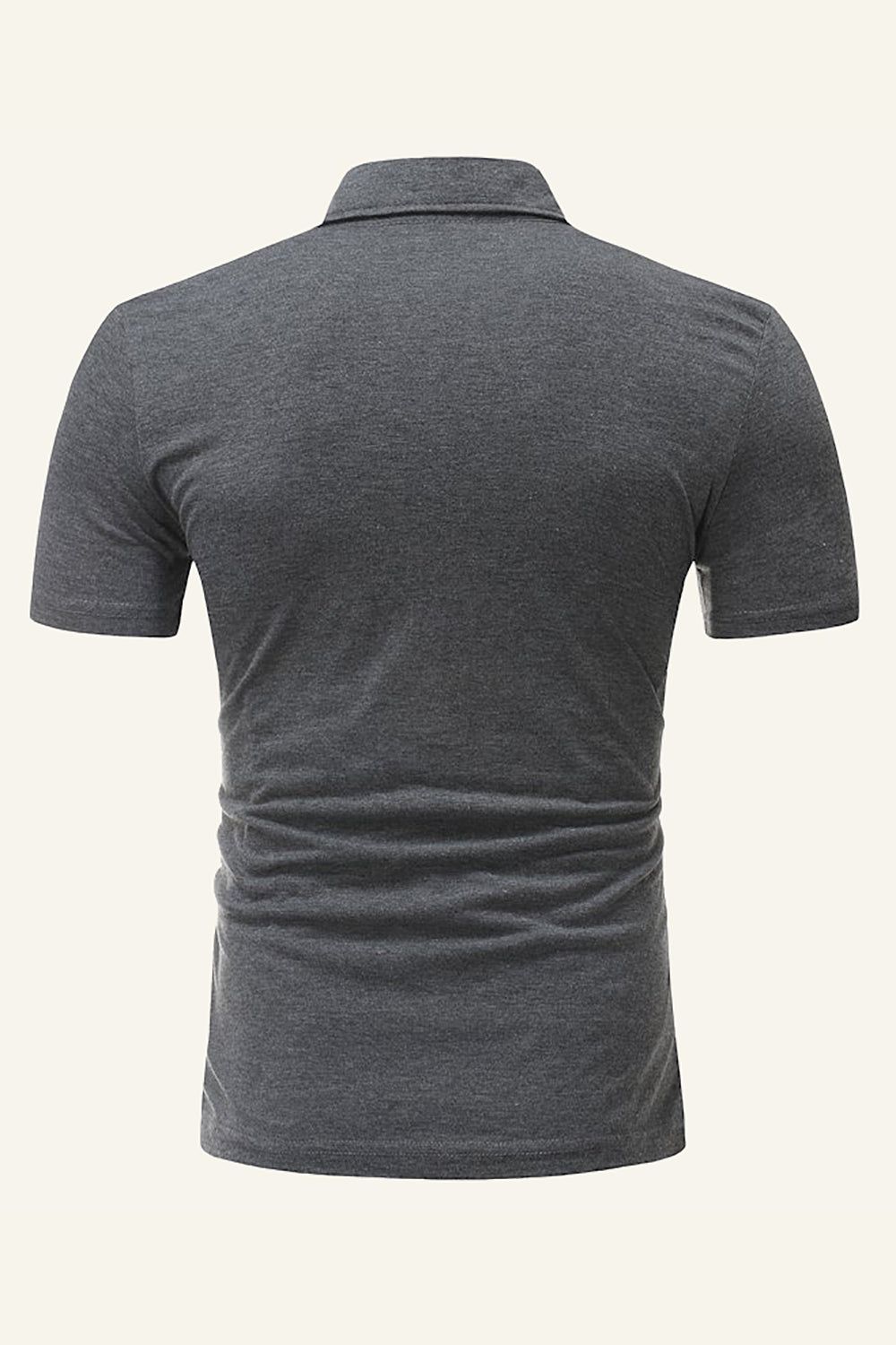 Classic Grey Regular Fit Collared Plaid Men's Polo Shirt sold by Zapaka product image thumbnail 2