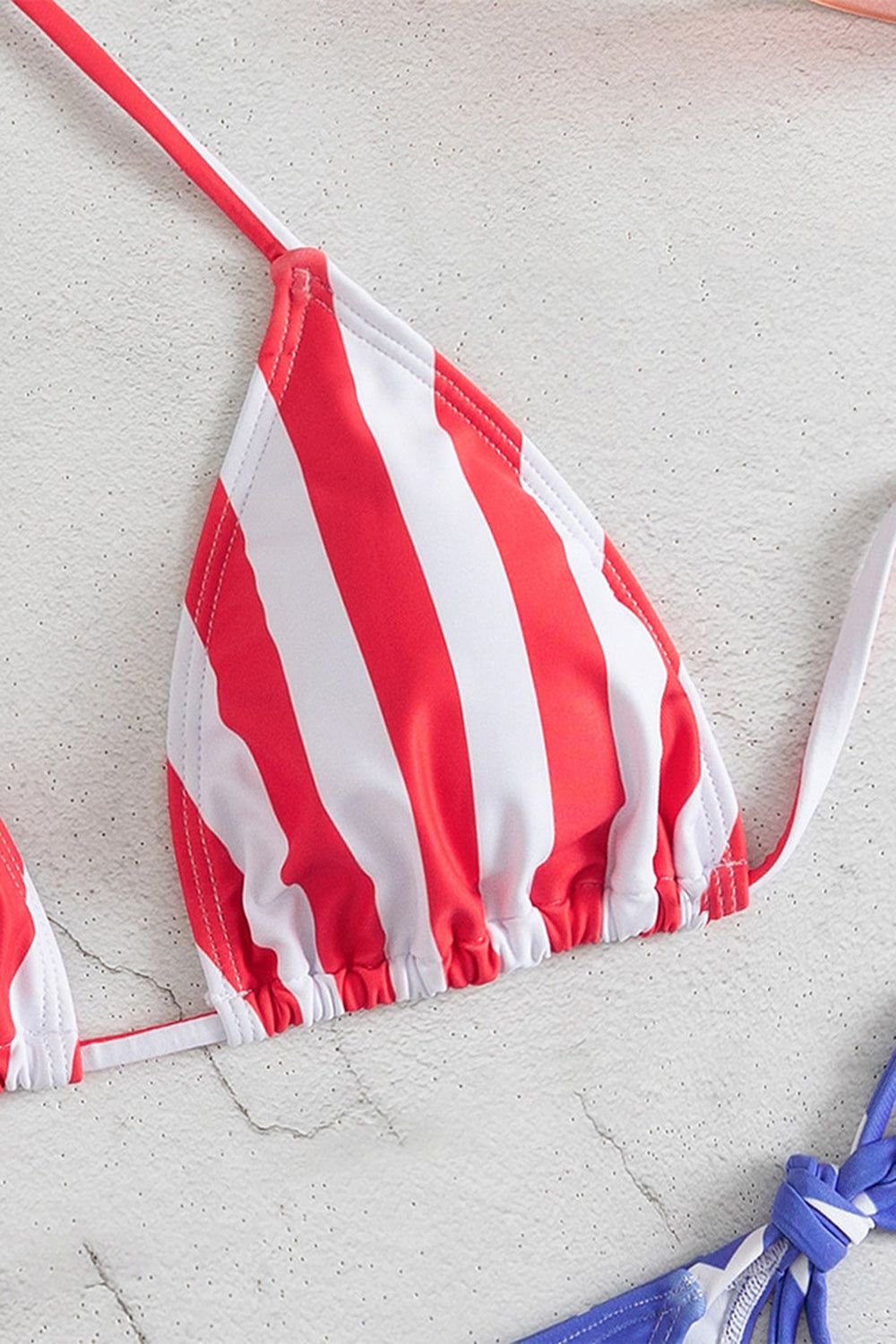 Red Stripes Stars Printed Halter Tankini sold by Zapaka product image thumbnail 3