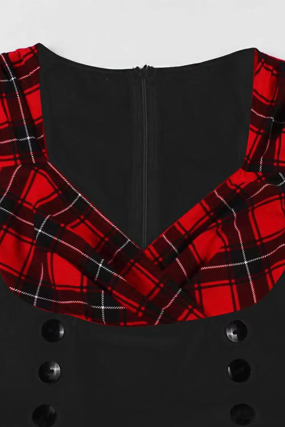 Black Plaid Swing 1950s Dress sold by Zapaka product image thumbnail 4