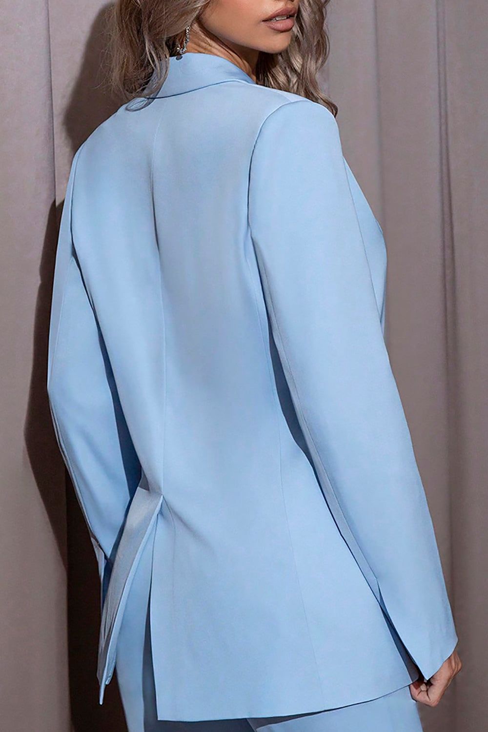 Blue Notched Lapel One Button Women Blazer sold by Zapaka product image thumbnail 2