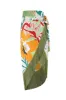 Two Piece Green Printed Bikini Set with Beach Skirt sold by Zapaka
