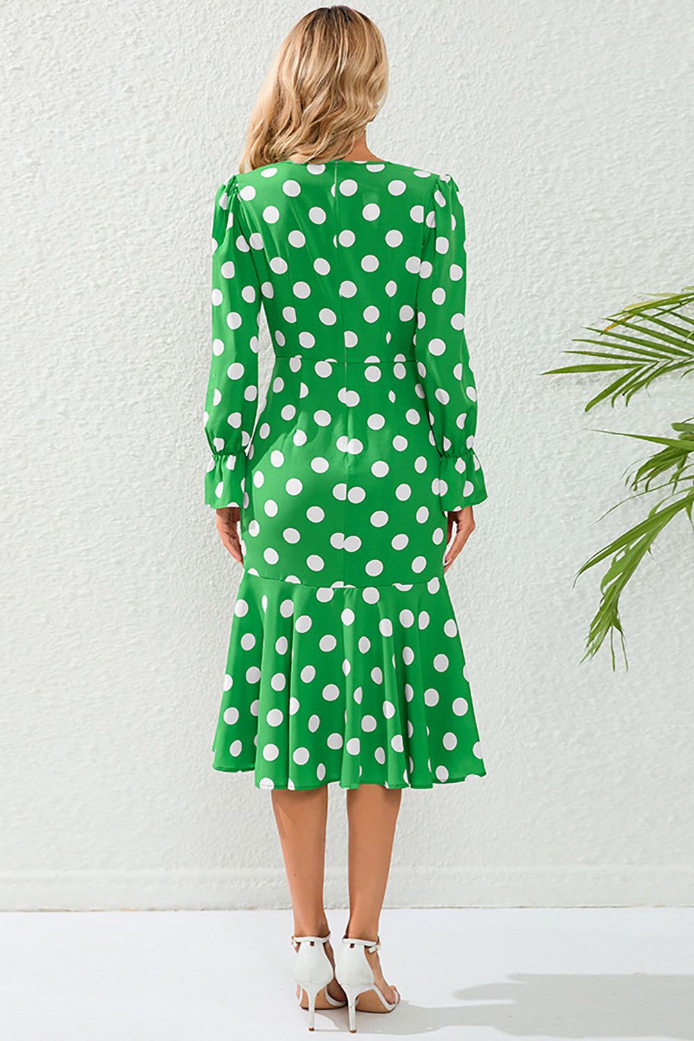 Polka Dots Blue Polka Dots Casual Dress with Long Sleeves sold by Zapaka product image thumbnail 5
