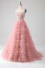 Blush A-Line Strapless Beaded Tiered Long Prom Dress sold by Zapaka