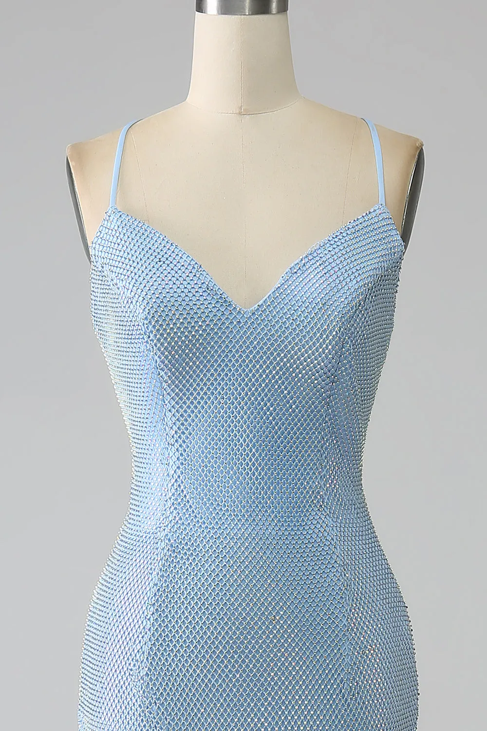 Mermaid Blue Long Prom Dress with Slit sold by Zapaka product image thumbnail 4