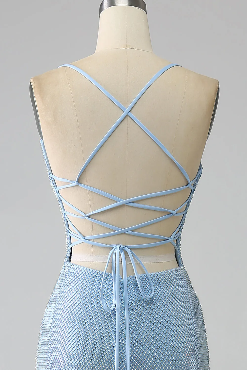 Mermaid Blue Long Prom Dress with Slit sold by Zapaka product image thumbnail 5