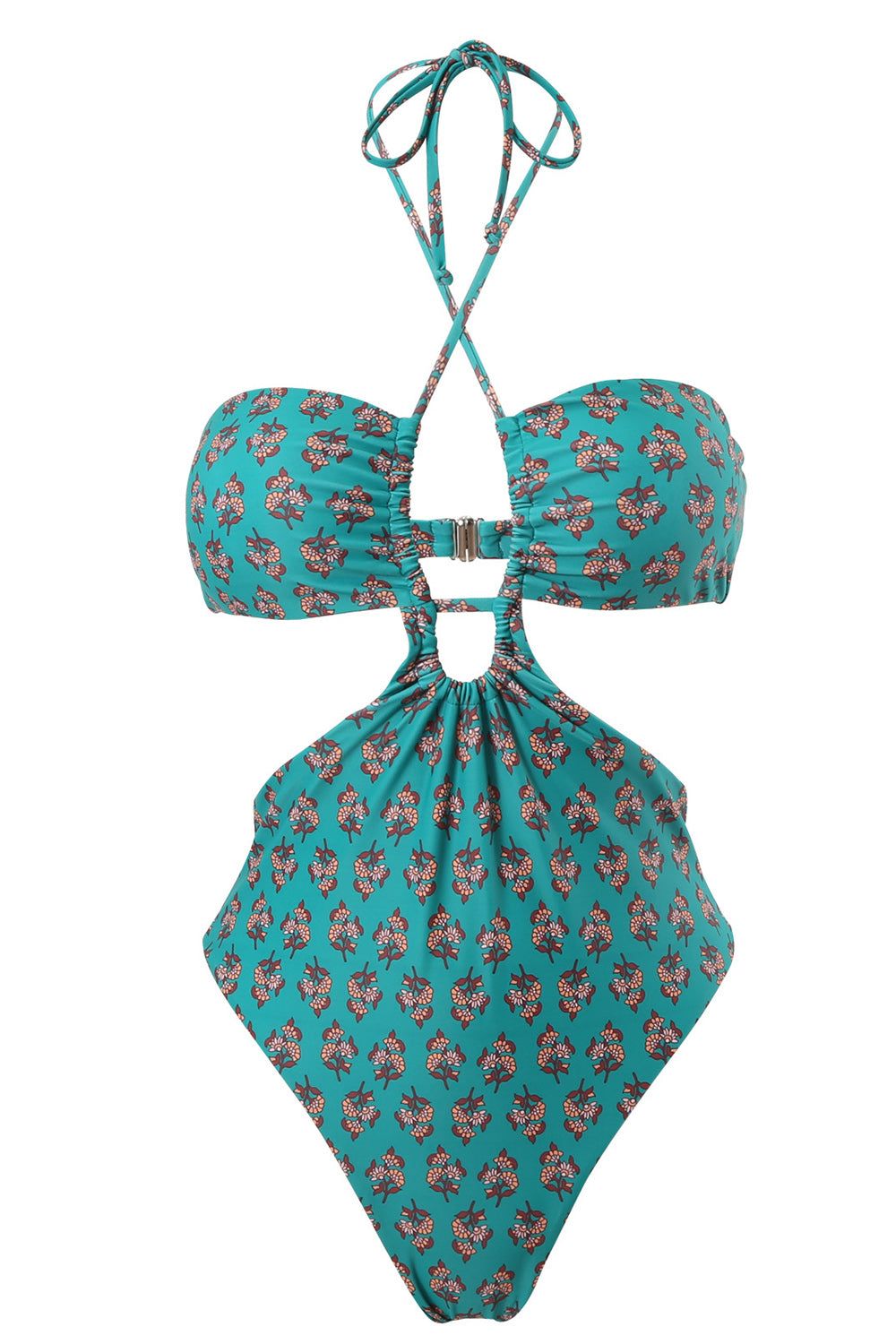 Halter Neck One Piece Pink Swimwear with Beach Skirt sold by Zapaka product image thumbnail 7