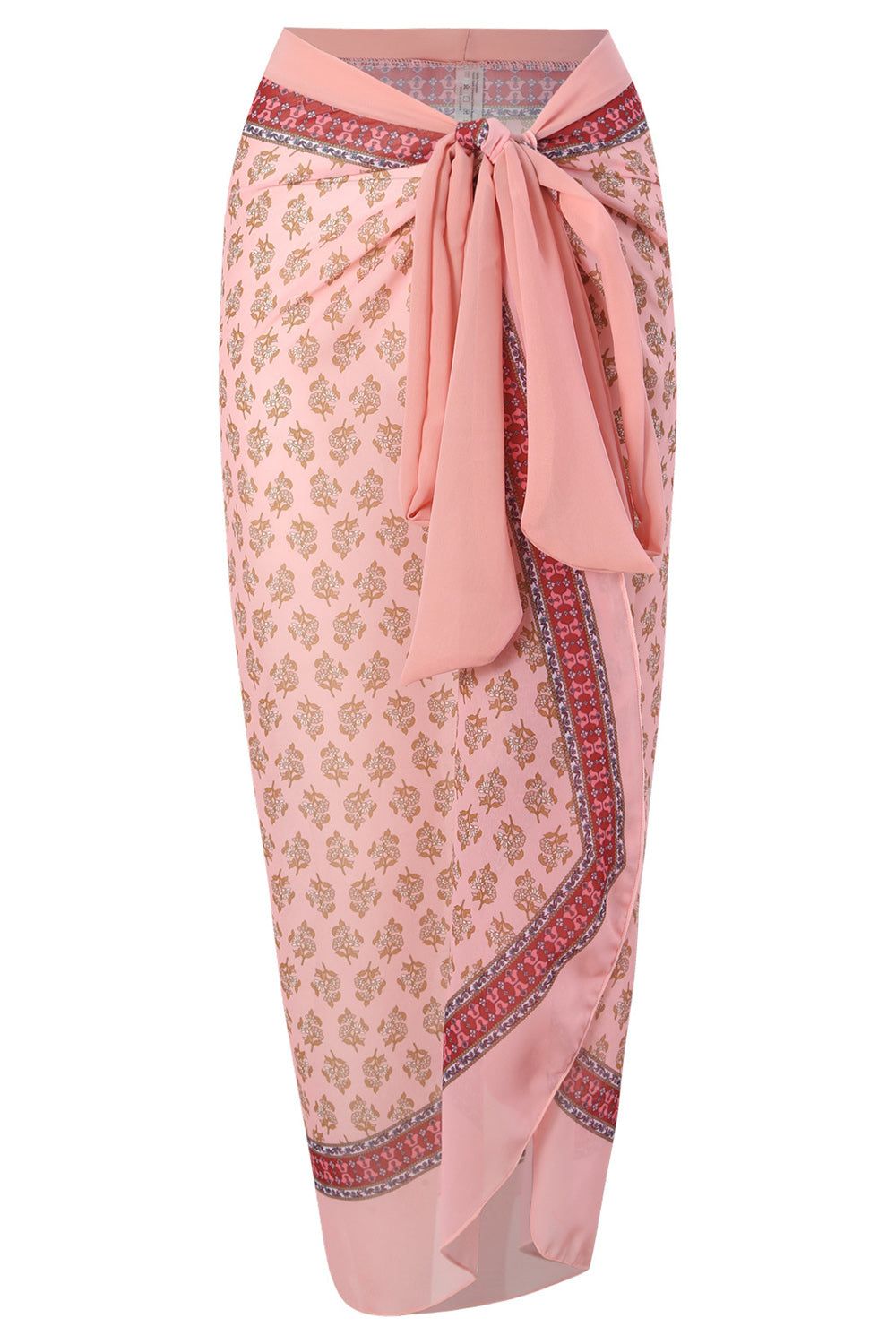 Halter Neck One Piece Pink Swimwear with Beach Skirt sold by Zapaka product image thumbnail 4