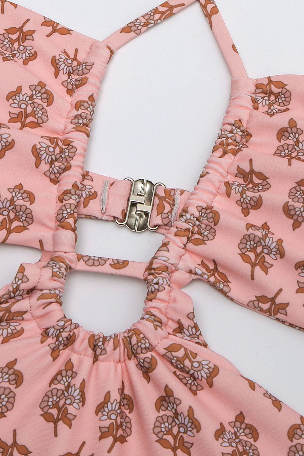 Halter Neck One Piece Pink Swimwear with Beach Skirt sold by Zapaka product image thumbnail 5