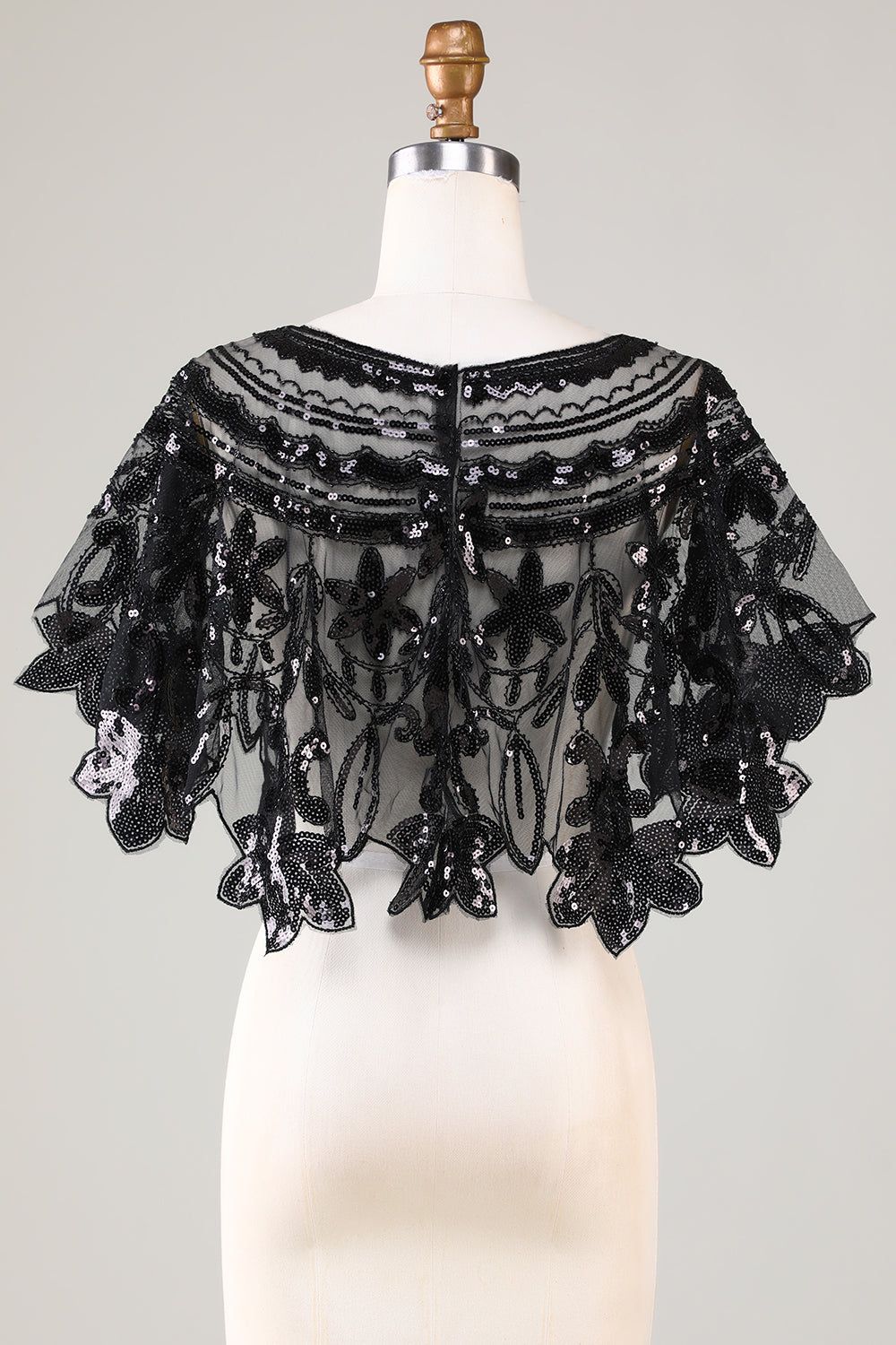 Glitter Sequins Black 1920s Cape sold by Zapaka product image thumbnail 2