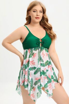 One Piece High Waist Green Plus Size Swimwear sold by Zapaka