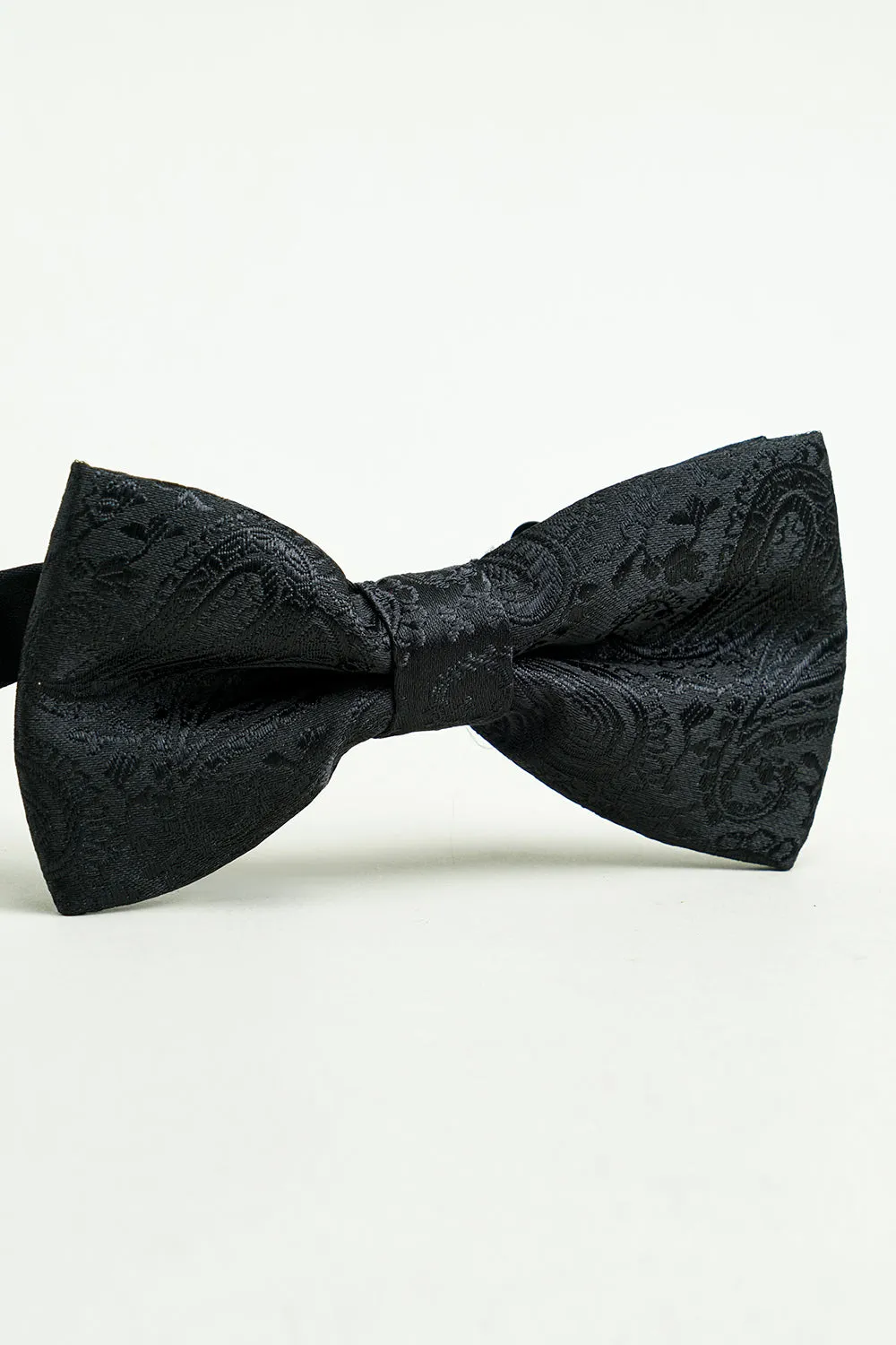Black Jacquard Satin Bow Tie Pocket Square Set sold by Zapaka product image thumbnail 4