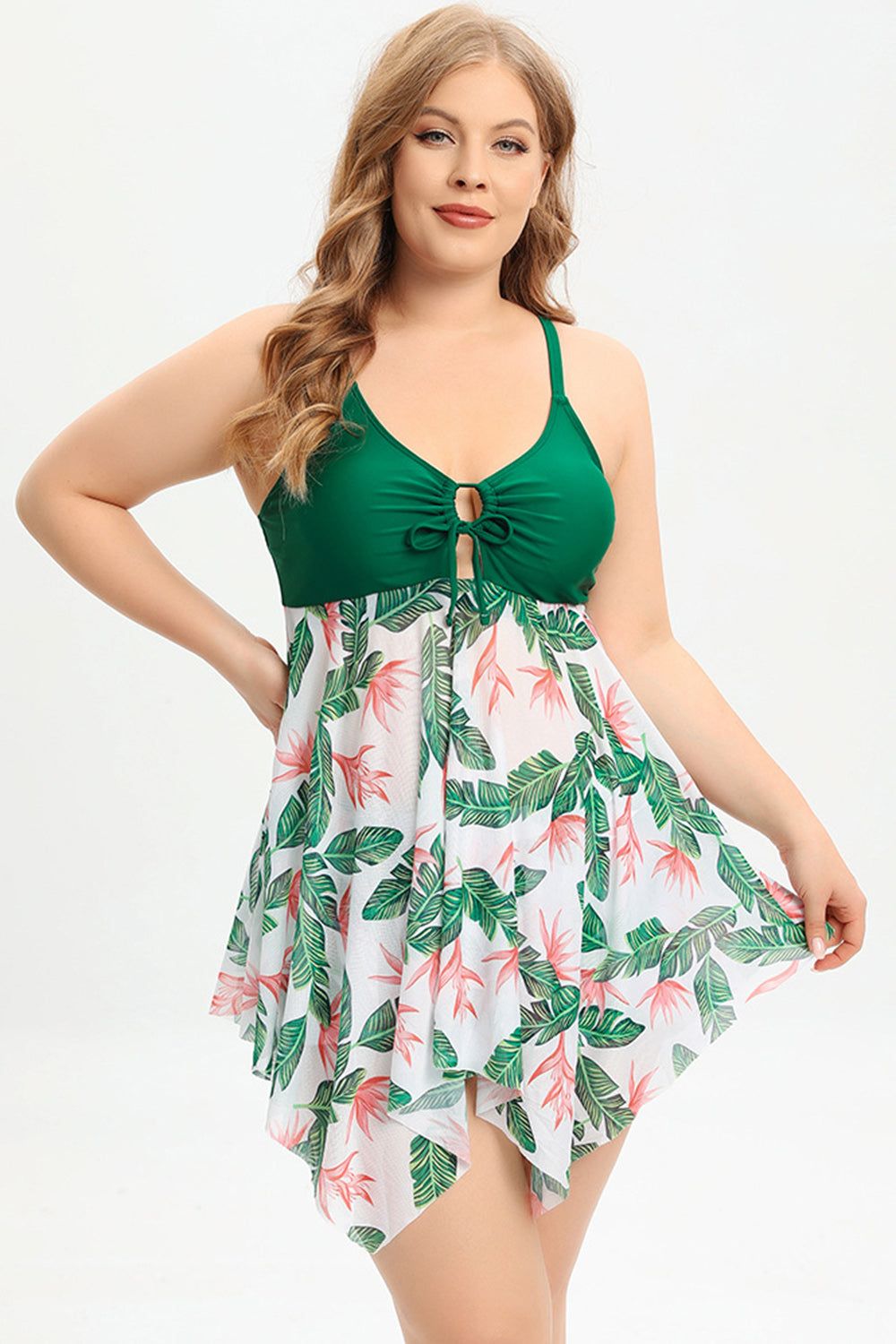 One Piece High Waist Green Plus Size Swimwear sold by Zapaka product image thumbnail 3
