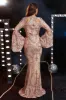 Champagne Sequin Mermaid Long Sleeves Formal Dress sold by Zapaka