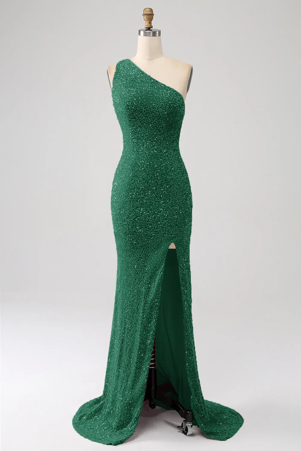Sparkly Mermaid One Shoulder Sequins Prom Dress with Slit sold by Zapaka product image thumbnail 3