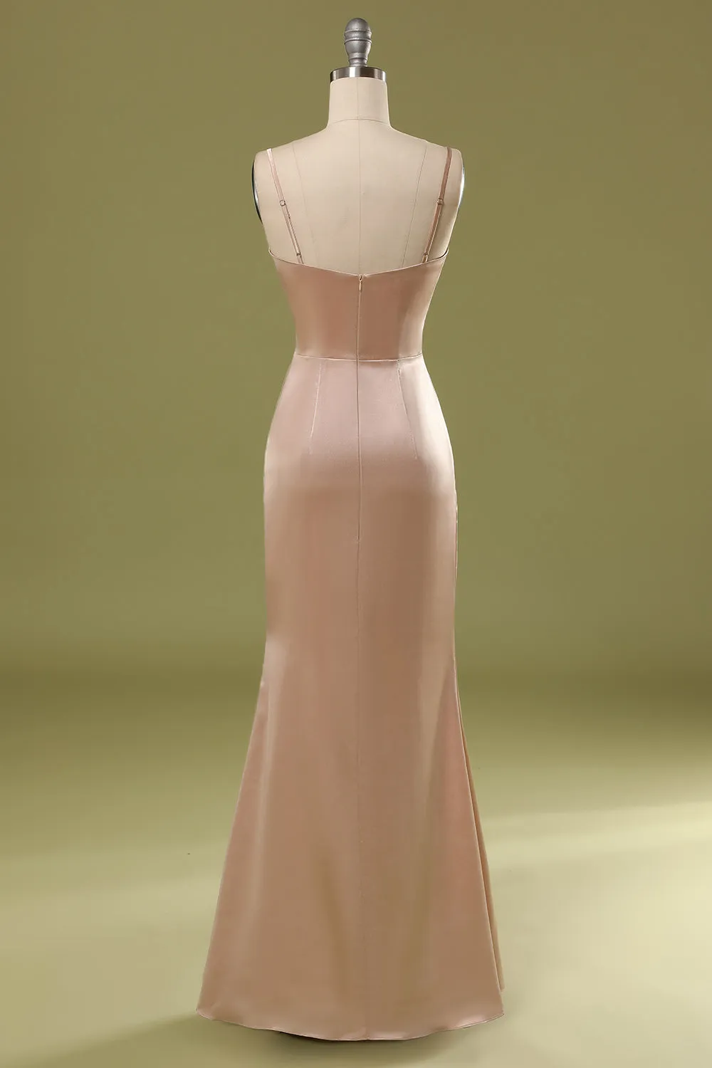 Dusty Pink Satin Long Prom Dress sold by Zapaka product image thumbnail 4