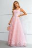 Pink A-Line Lace-Up Back Prom Dress With 3D Flowers sold by Zapaka