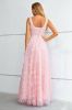 Pink A-Line Lace-Up Back Prom Dress With 3D Flowers sold by Zapaka