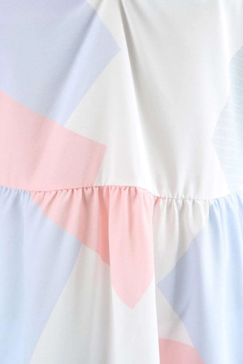 White Spaghetti Straps Geometric Printed 1950s Dress sold by Zapaka product image thumbnail 4