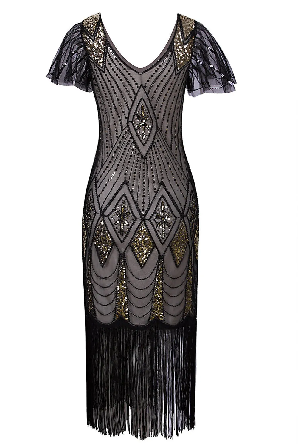 Flapper Black 1920s Sequins Dress sold by Zapaka product image thumbnail 2