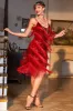 Sparkly Red Sequined 1920s Flapper Dress with 20s Accessories sold by Zapaka