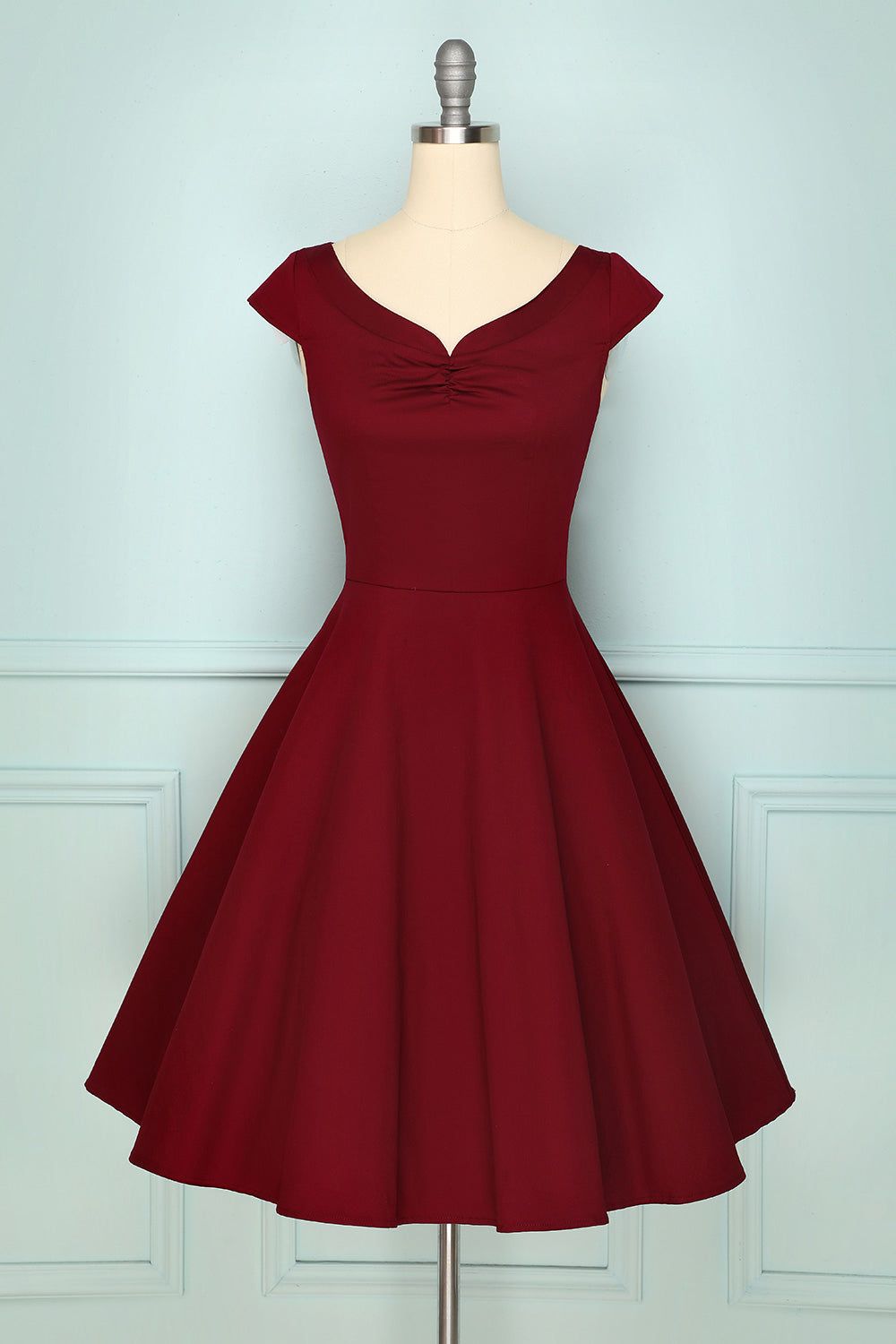 1950s Burgundy Dress sold by Zapaka