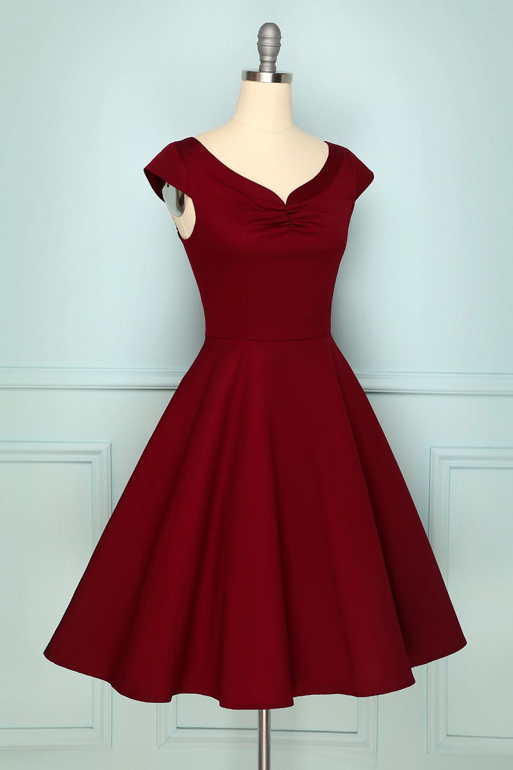 1950s Burgundy Dress sold by Zapaka product image thumbnail 3