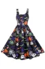 Sleeveless Printed Waisted Halloween Retro Dress sold by Zapaka