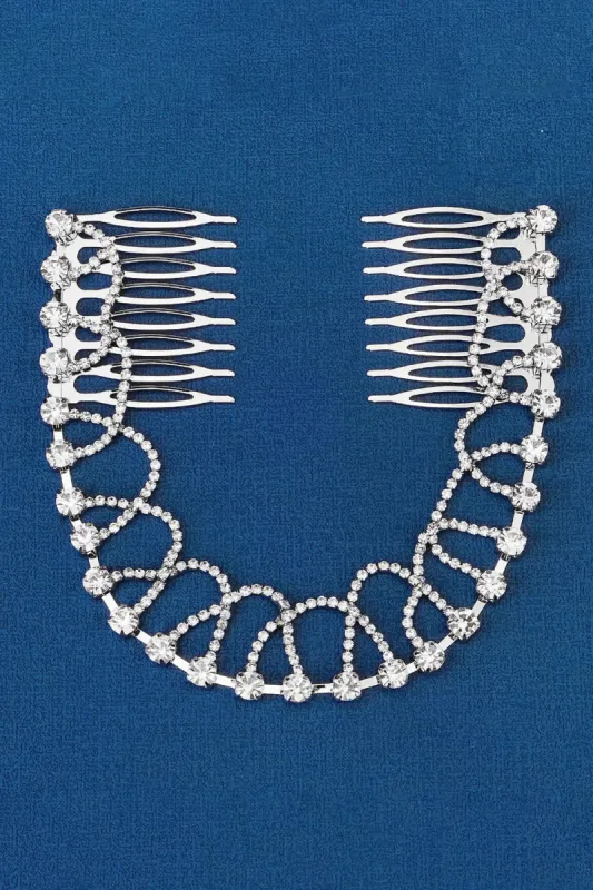 Rhinestone Decor Bridal Hair Comb sold by Zapaka