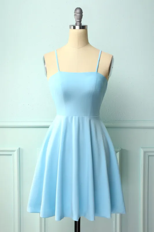 Blue Open Back Cocktail Dress sold by Zapaka