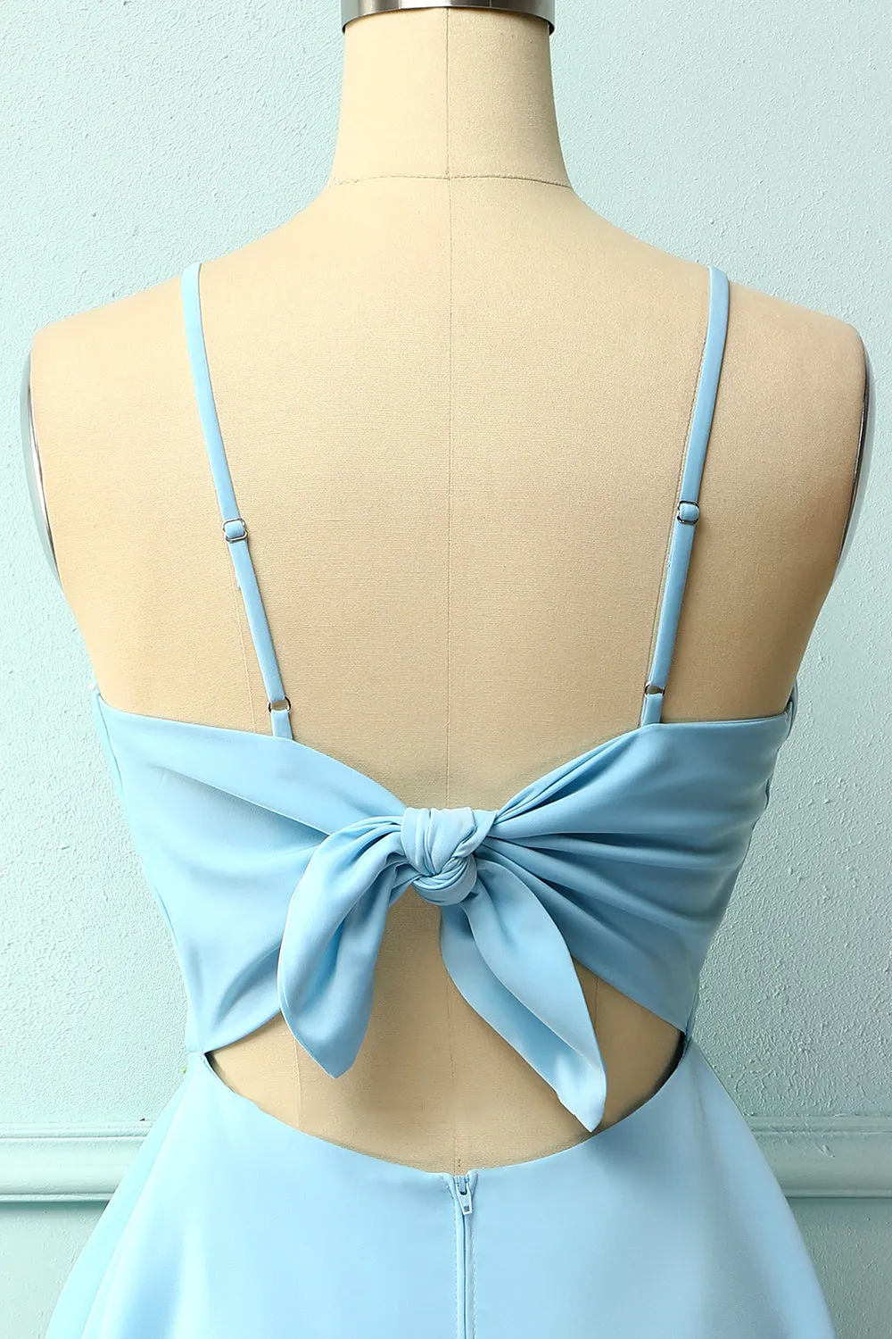 Blue Open Back Cocktail Dress sold by Zapaka product image thumbnail 4