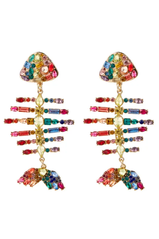 Colorful Beaded Fishbone Earrings sold by Zapaka