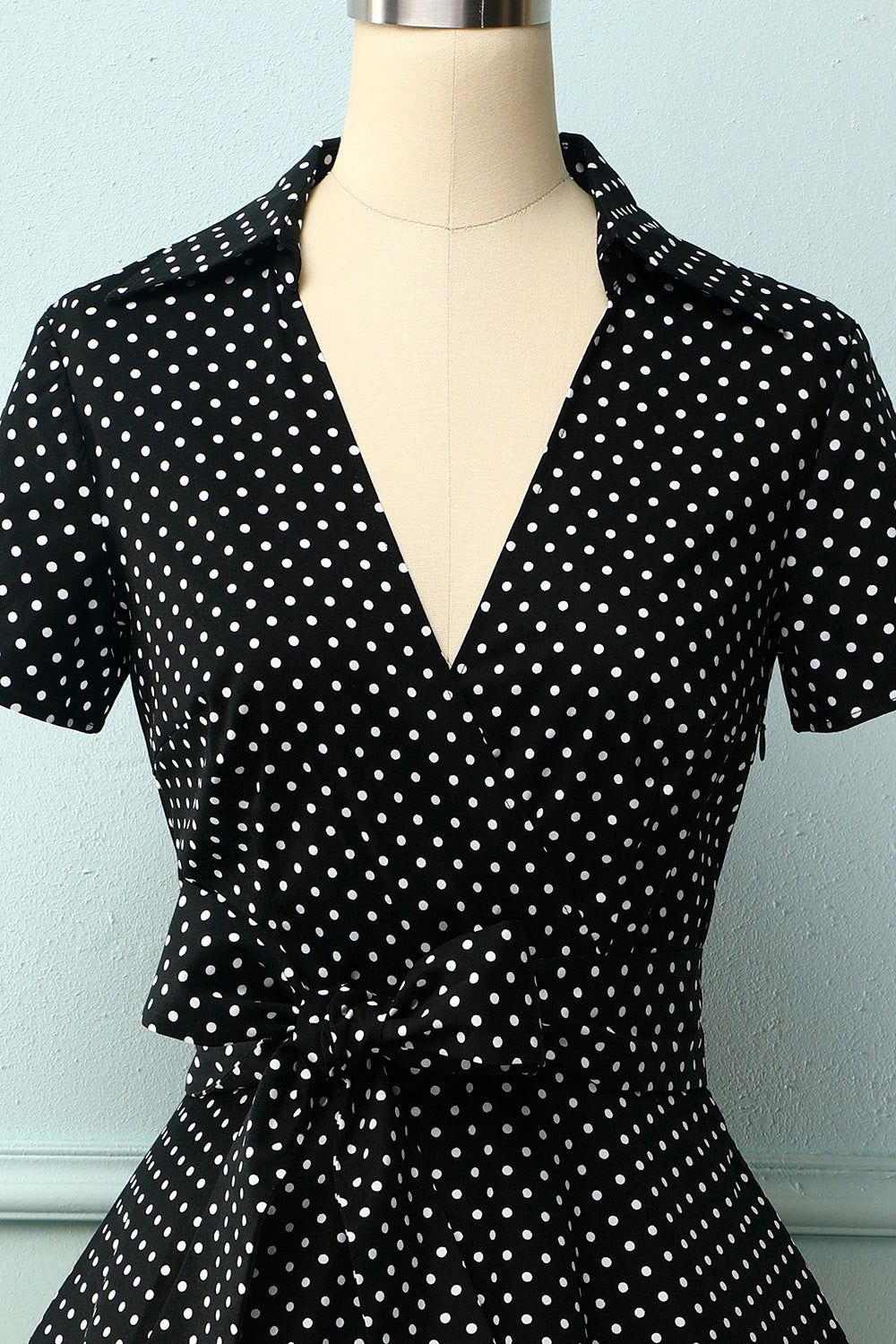 V-neck Polka Dots Swing Dress sold by Zapaka product image thumbnail 4
