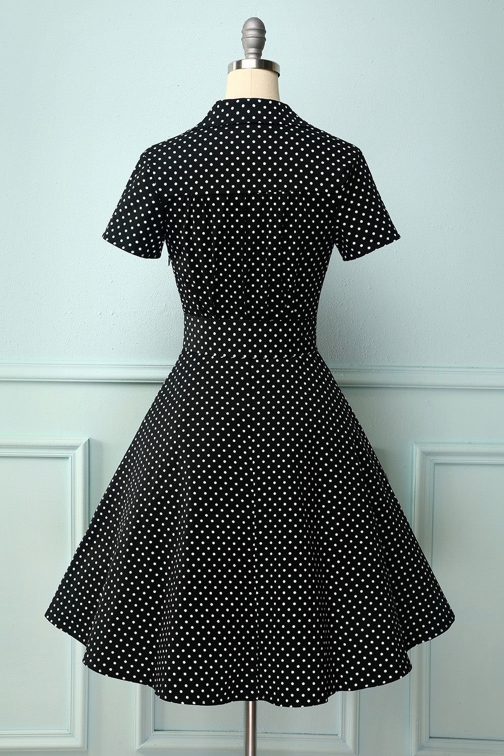 V-neck Polka Dots Swing Dress sold by Zapaka product image thumbnail 3