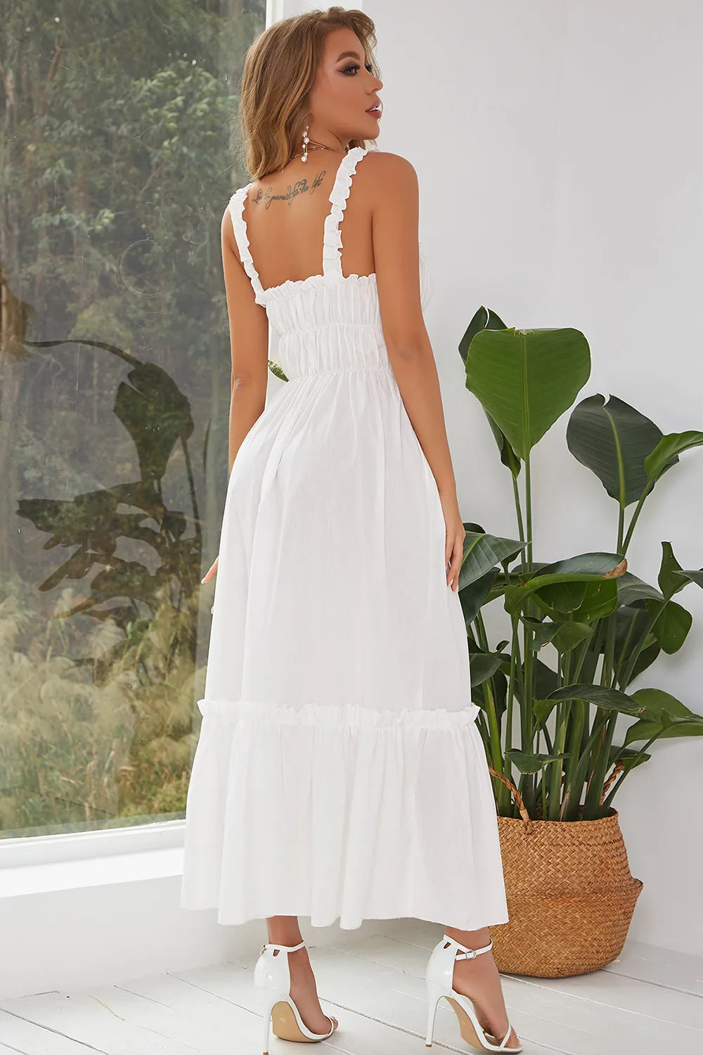 White Summer Boho Wedding Party Dress sold by Zapaka product image thumbnail 2