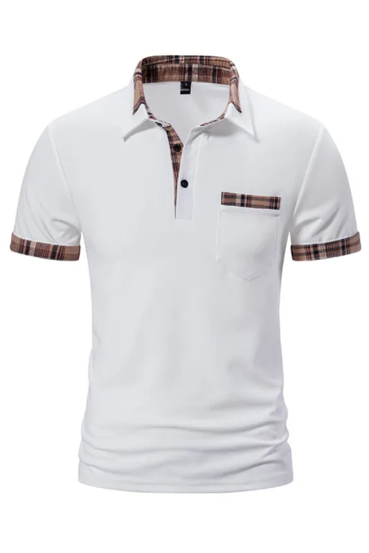 White Cotton Short Sleeves Casual Men's Polo Shirt sold by Zapaka