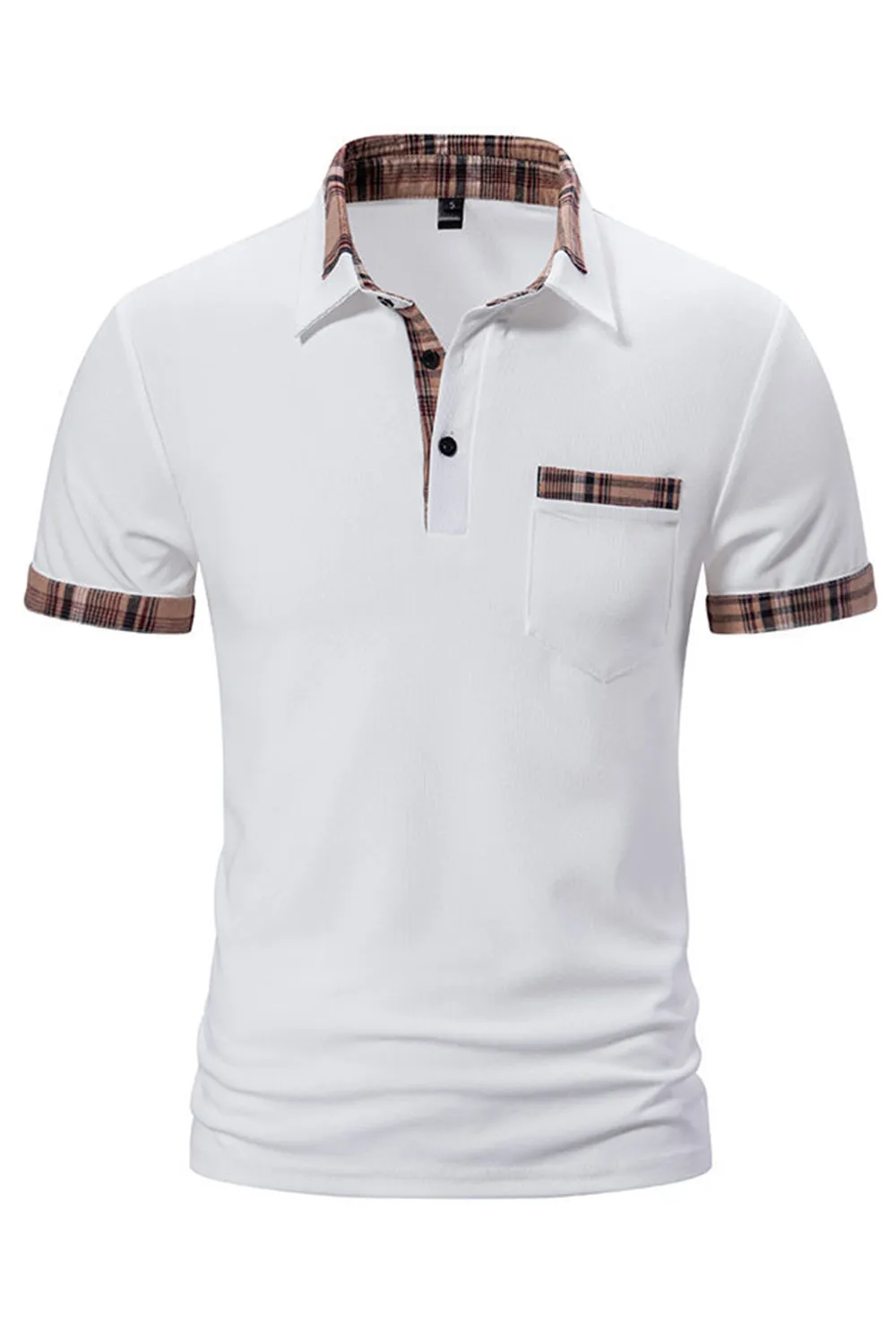 White Cotton Short Sleeves Casual Men's Polo Shirt sold by Zapaka