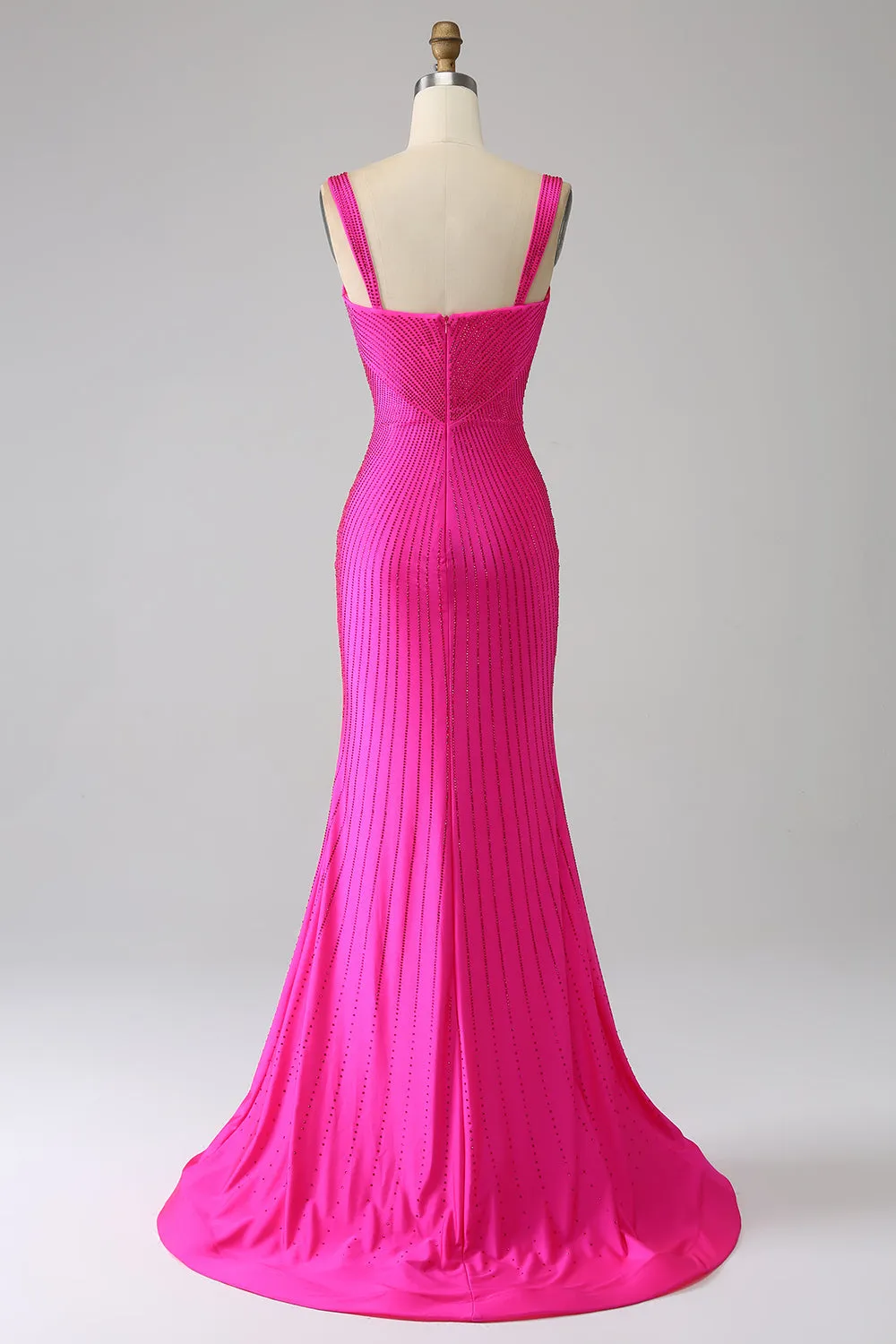 Sparkly Mermaid Hot Pink Prom Dress with Hollow-out sold by Zapaka product image thumbnail 2