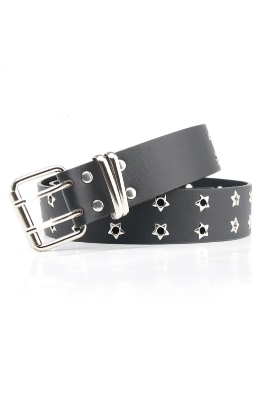 Boho Black Vintage Rivet Wide Leather Belt sold by Zapaka