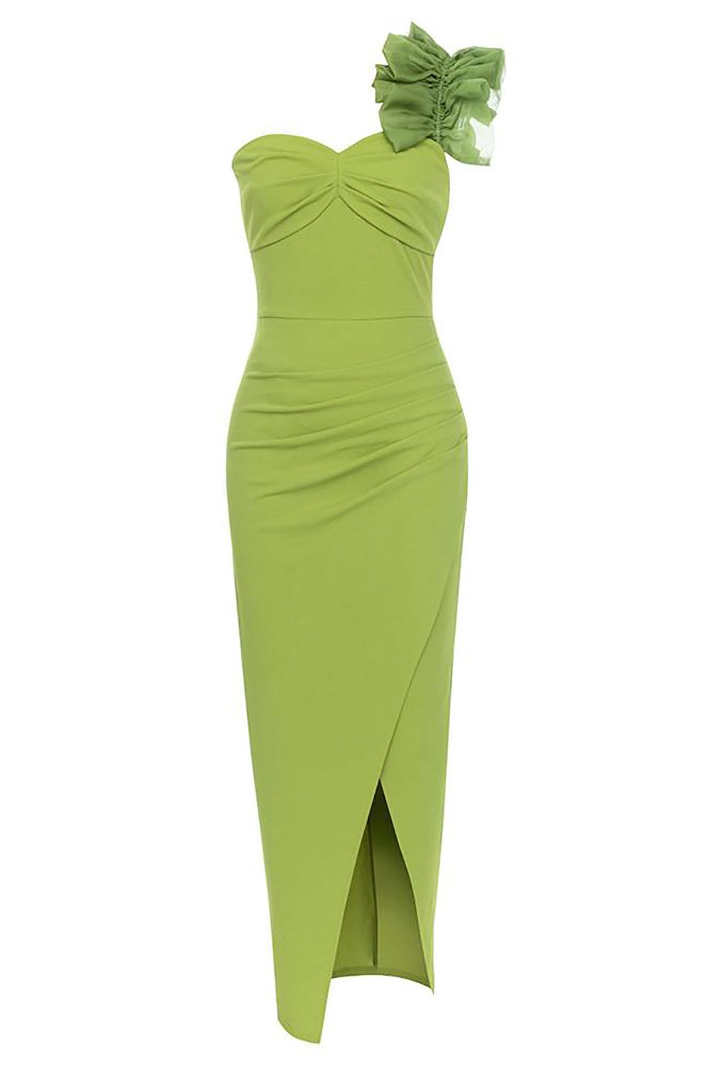 Green One Shoulder Bodycon Long Cocktail Dress sold by Zapaka product image thumbnail 5