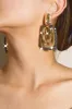Square Golden Rhinestones Dangle Earrings sold by Zapaka
