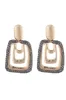 Square Golden Rhinestones Dangle Earrings sold by Zapaka