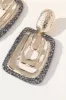 Square Golden Rhinestones Dangle Earrings sold by Zapaka