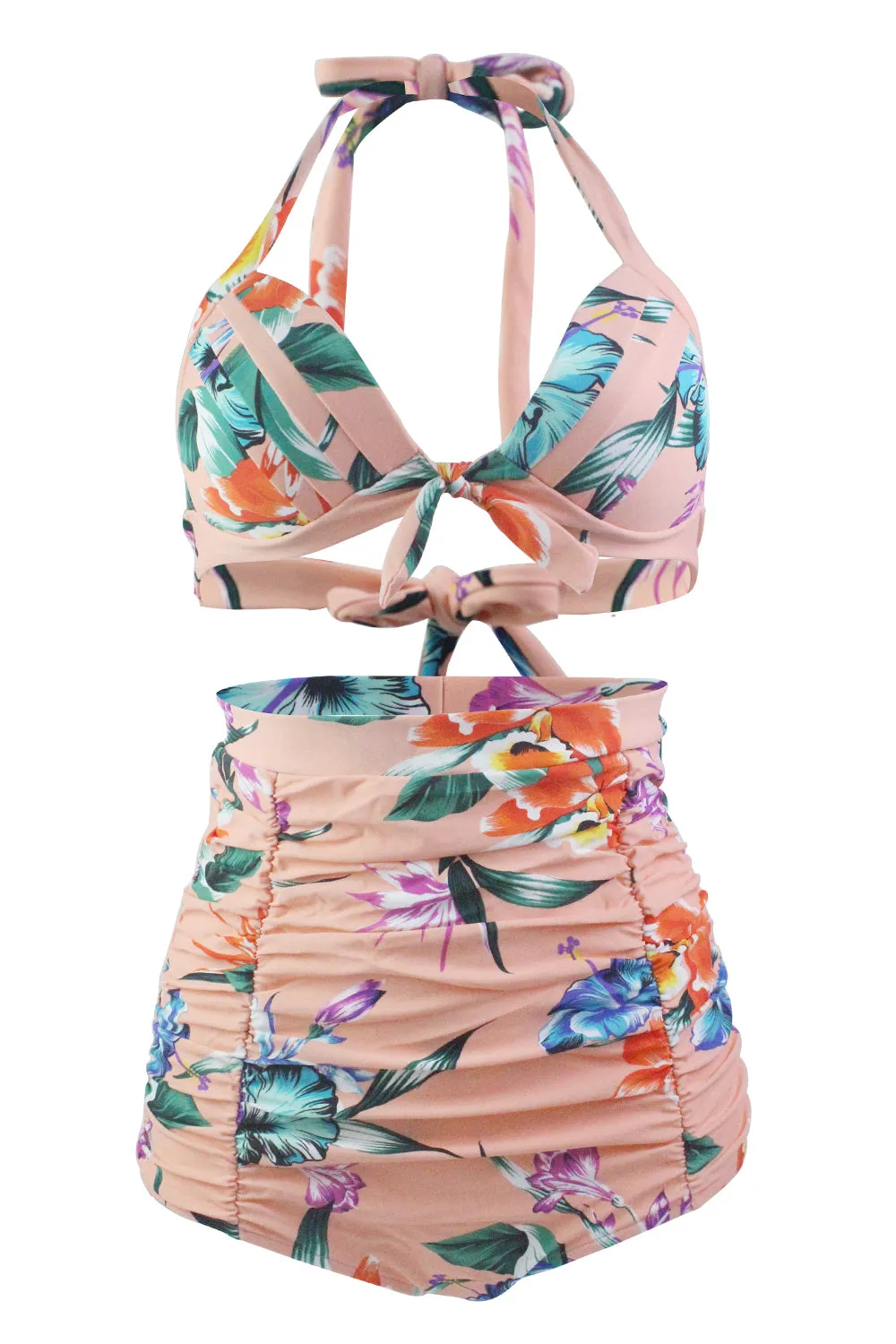 Print Halter High Waist Bikini Swimwear sold by Zapaka