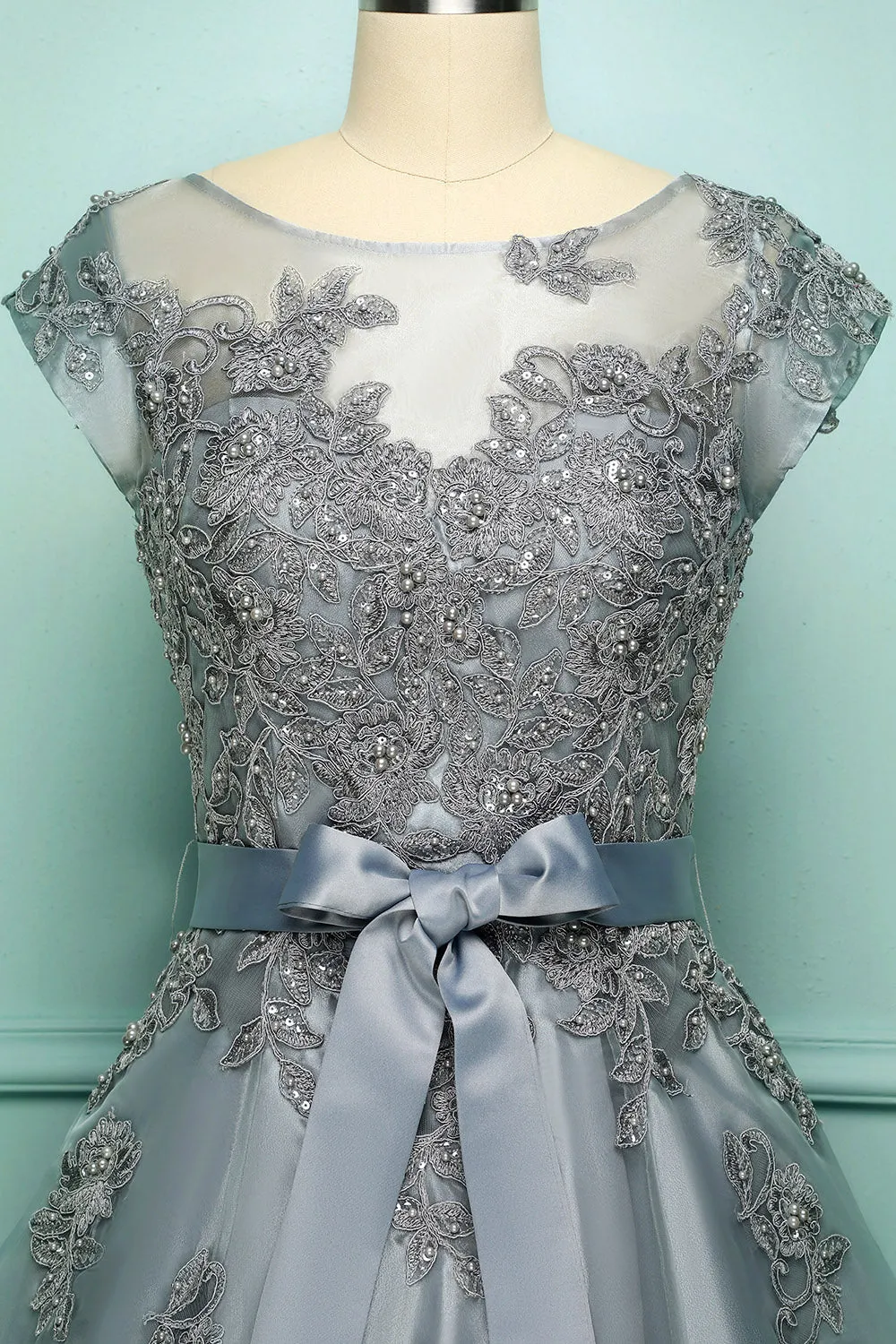 Grey Vintage Short Prom Dress sold by Zapaka product image thumbnail 3