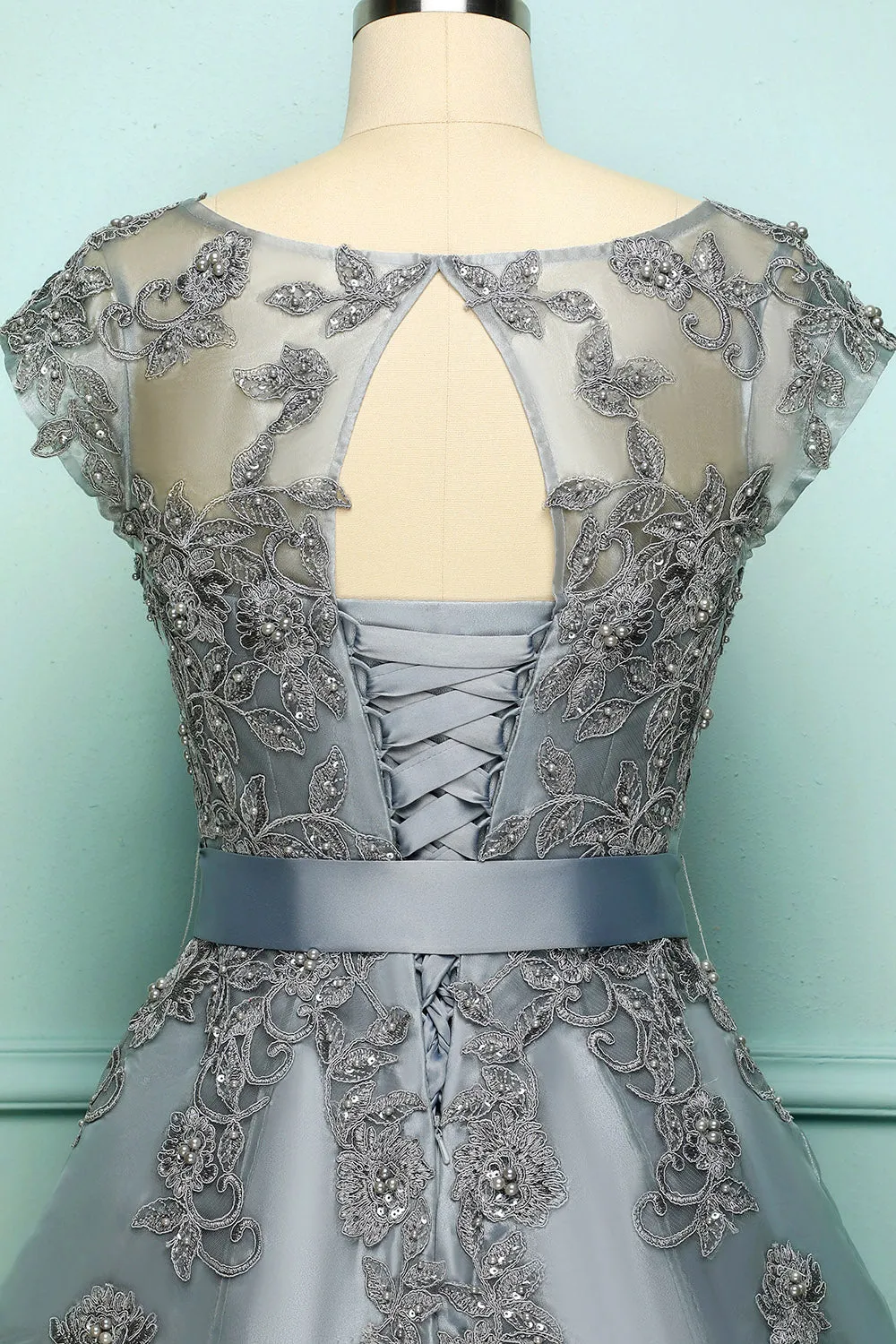 Grey Vintage Short Prom Dress sold by Zapaka product image thumbnail 4