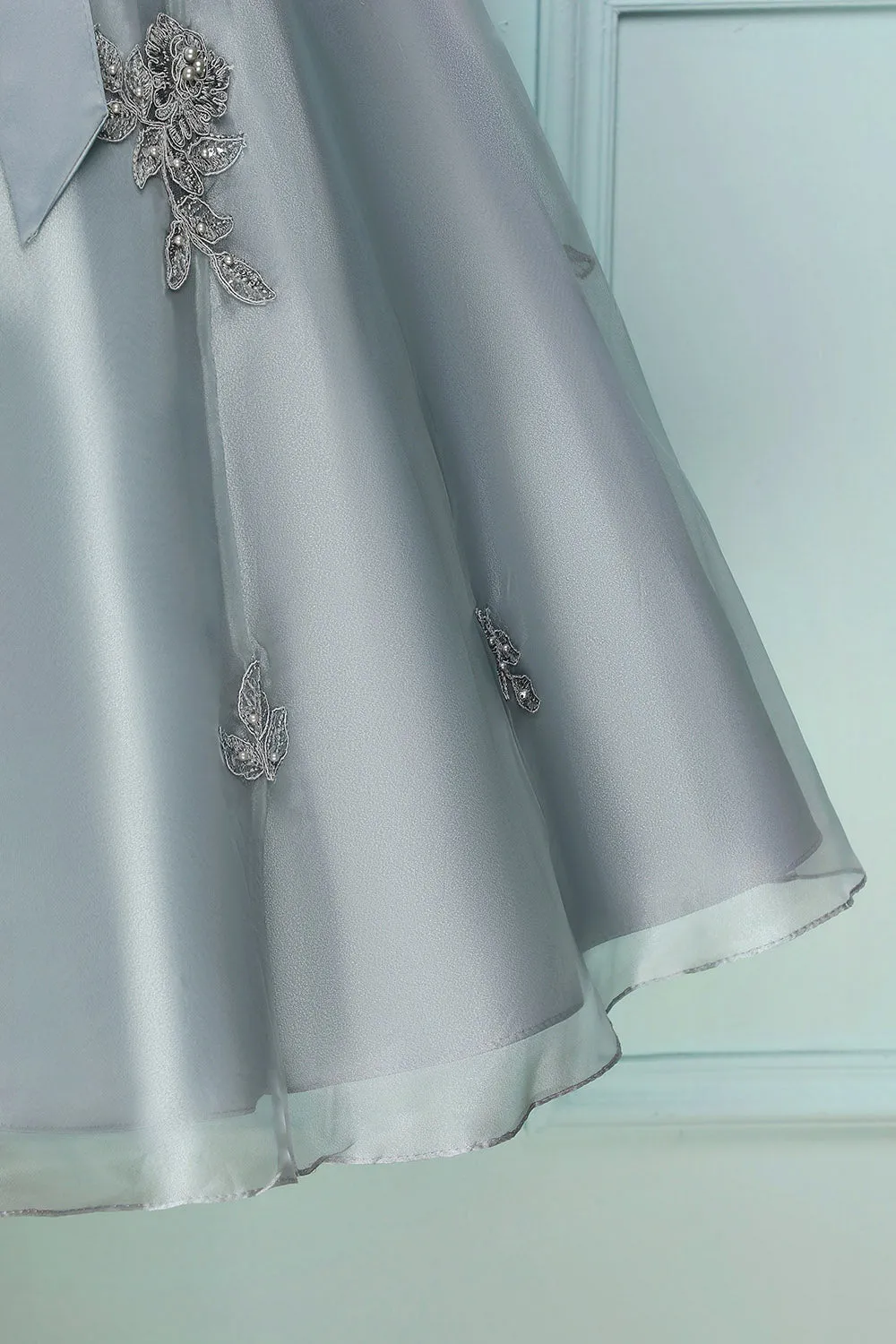 Grey Vintage Short Prom Dress sold by Zapaka product image thumbnail 5