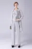 Silver Chiffon 3 Pieces Mother of the Bride Pant Suits sold by Zapaka