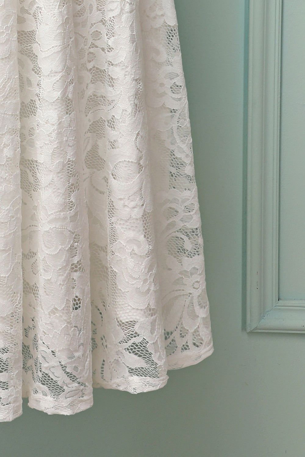 White 3/4 Sleeves Midi Lace sold by Zapaka product image thumbnail 5