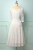 White 3/4 Sleeves Midi Lace sold by Zapaka